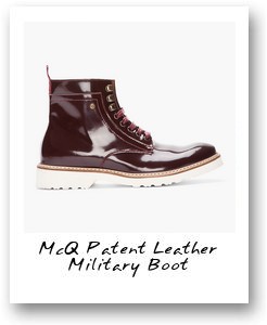 McQ Patent Leather Military Boot