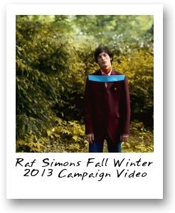 Raf Simons Fall Winter 2013 Campaign Video