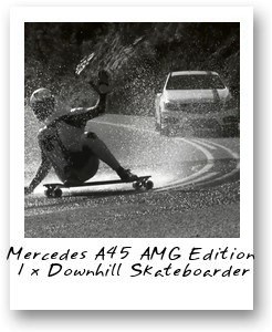 Mercedes A45 AMG Edition 1 x Downhill Skateboarder