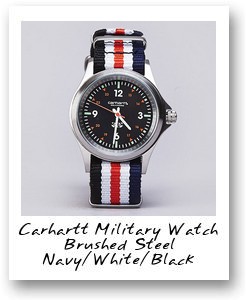 Carhartt Military Watch Brushed Steel Navy/White/Black