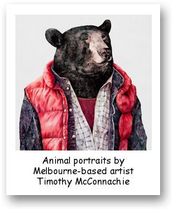 Animal portraits by Melbourne-based artist Timothy McConnachie