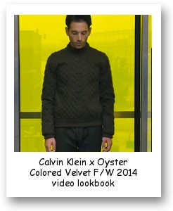Calvin Klein x Oyster Colored Velvet F/W 2014 video lookbook