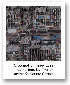 Stop motion time-lapse illustrations by French artist Guillaume Cornet
