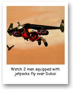 2 Men Equipped With Jetpacks Fly Over Dubai
