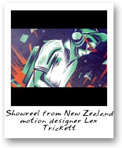 Showreel from New Zealand motion designer Lex Trickett