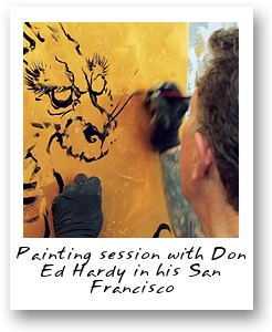 Painting session with Don Ed Hardy in his San Francisco
