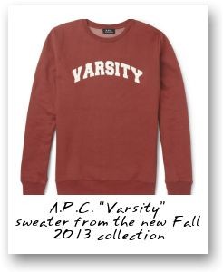 A.P.C. 'Varsity' sweater