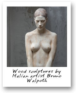 Wood sculptures by Italian artist Bruno Walpoth