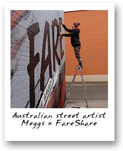 Australian street artist Meggs x FareShare