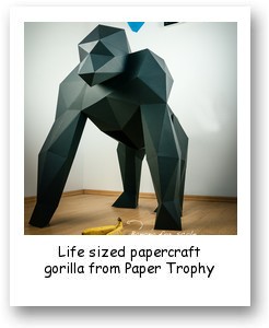 Life sized papercraft gorilla from Paper Trophy