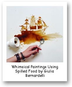 Whimsical Paintings Using Spilled Food by Giulia Bernardelli