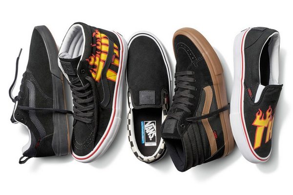 Collection "Flames Logo" textile et chaussures Thrasher x Vans