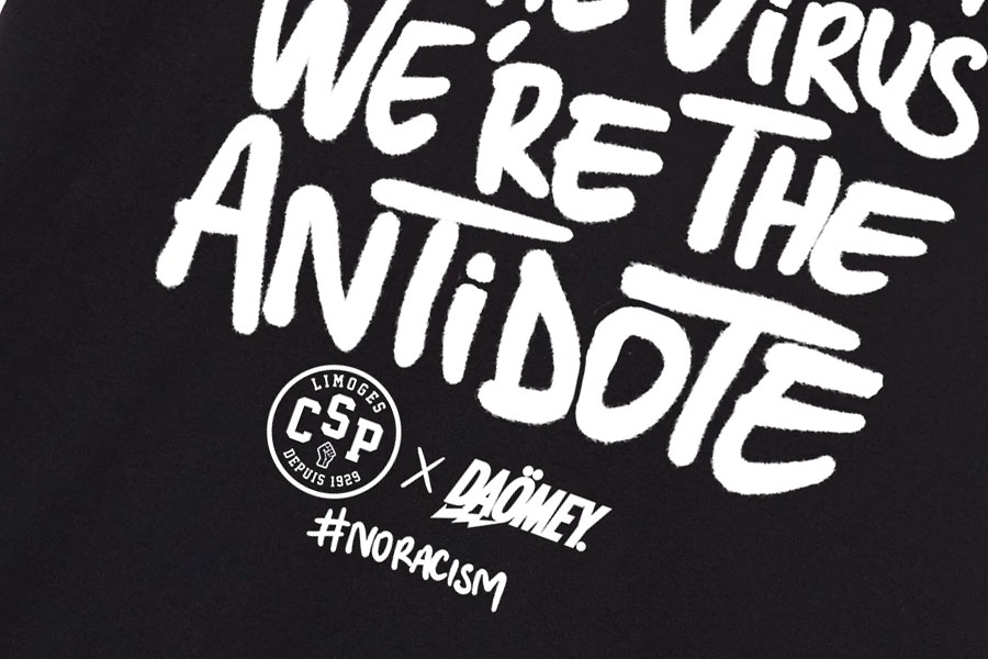 apsule Limoges CSP x Daömey "Racism is the virus, We’re the antidote"