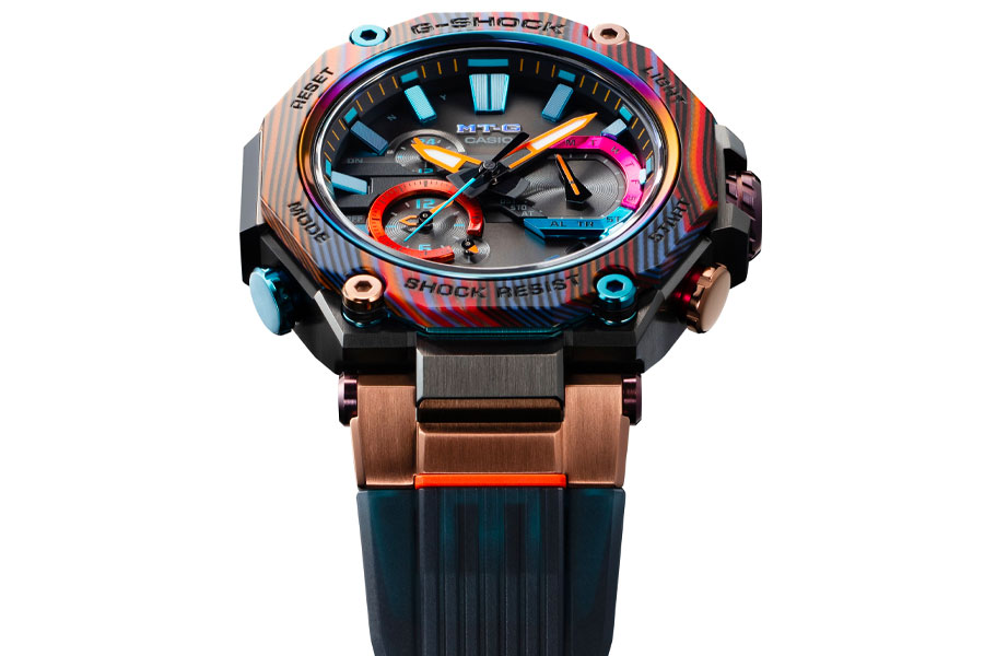 G-Shock MTG-B2000XMG-1A multicolor carbon bezel